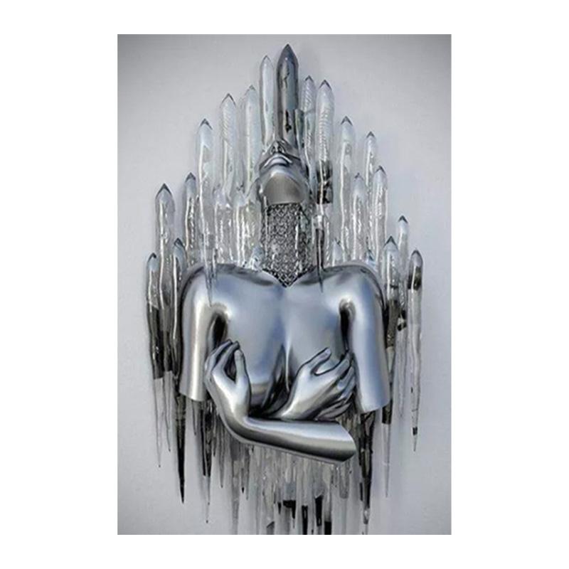 Металлическая фигурка, статуя, художественная картина на холсте, романтические абстрактные постеры и принты, настенные панно для влюбленных, современная гостиная, домашний декор