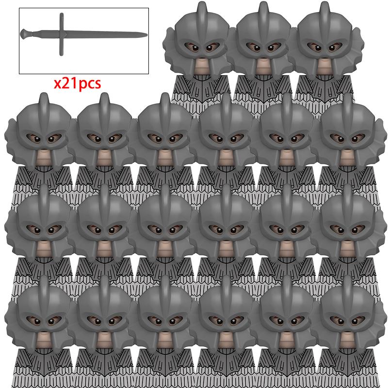 21 шт. MOC Средневековье Рыцари Солдаты Крестоносцы Римские Спартанские Воины Фигурки Экшн Строительные Блоки Кирпичики детские Игрушки подарки