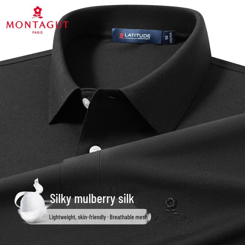 Мужская дышащая рубашка-поло Montagut, смесовая ткань с 15% шелка