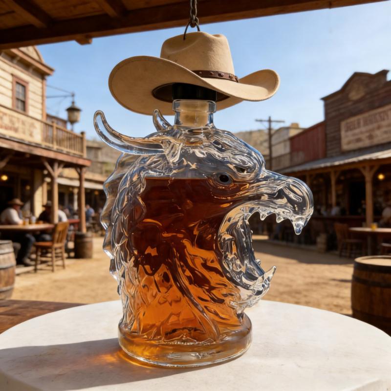 Funny Animal Shaped Bottle Glass Whiskey Decanter with Leak-Proof Seal Stopper Whiskey Bottle Home Bar Decor Gifts