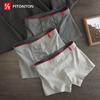FitonTon Men's Antibacterial Mid-Waist Cotton Boxer Briefs 3-Pack