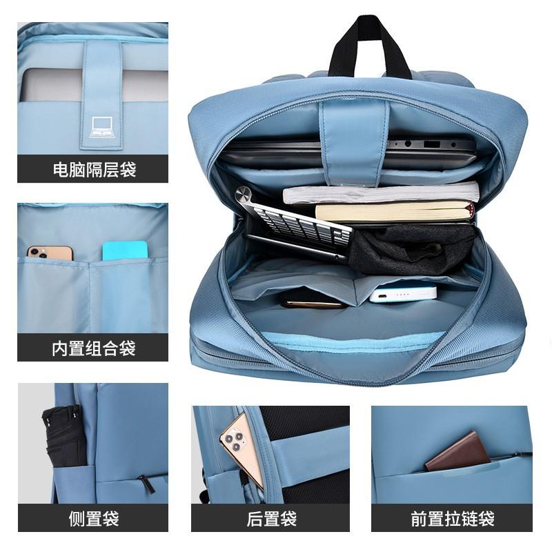 Large Capacity Waterproof Backpack Men Women 16-inch Laptop Compartment Urban Minimalist Style PVC Material Air Cushion
