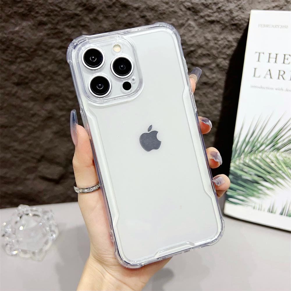 Прозрачный чехол-бампер для iPhone 16 ProMax 15 14 13 12 Pro Max Plus 16Pro 16Plus акриловый гибридный противоударный чехол-подушка