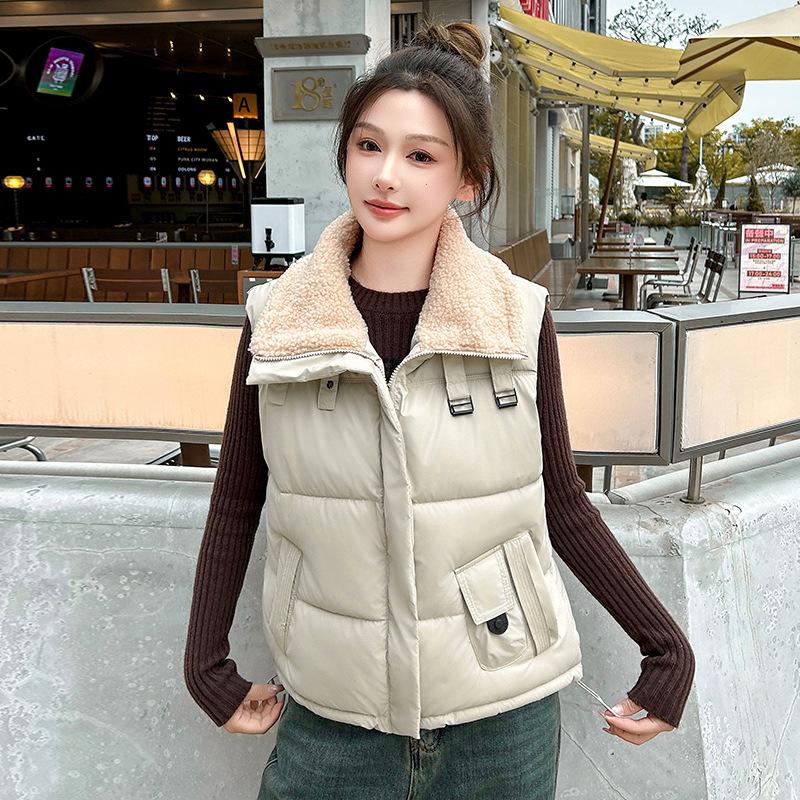 Autumn and winter new personalized fashion cotton clothes vest sleeveless lapel collar horse foreign style vest new coat