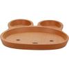 Children's Wooden Dish, Kids/Baby Plate, Divided Plate, Lunch Plate, Approx. 20 x 22 x 2 cm, Beech Wood with Rabbit Design, Natural Wood, V-112