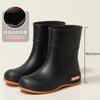 Fashion Women's Mid-Barrel Rain Boots Upgraded Thickened Drawstring Mouth Rain Boots Wear-Resistant Non-slip Comfortable Water Shoes Outdoor Rain Bo
