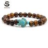 LUXY MOON 14 Models Green Turquoise Turtle Various Natural Stone Men's and Women's Elastic Bracelets
