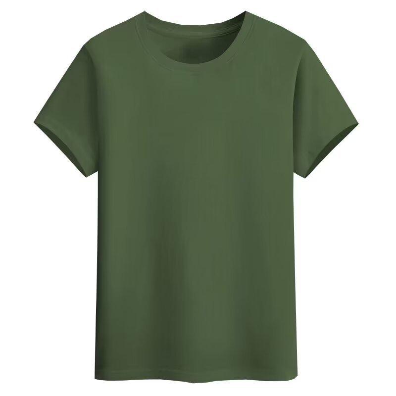 Мужская летняя дышащая однотонная футболка с круглым вырезом, облегающая, повседневная