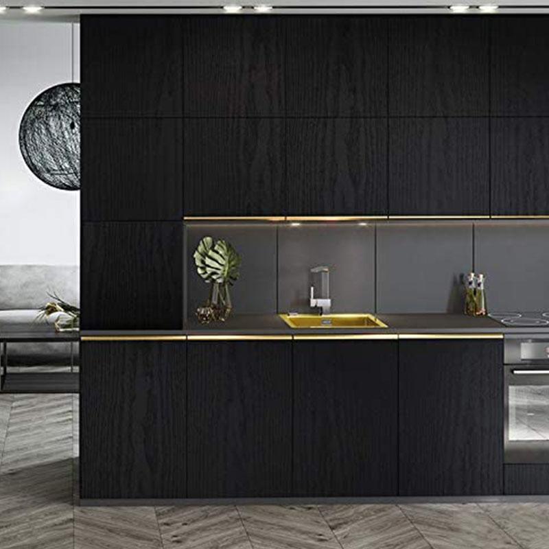 Черные Виниловые Самоклеящиеся Обои с Текстурой Дерева Рулон Столешница Мебель Кухонная Стена Водонепроницаемые Наклейки на Стену Отслаивающиеся и Приклеивающиеся