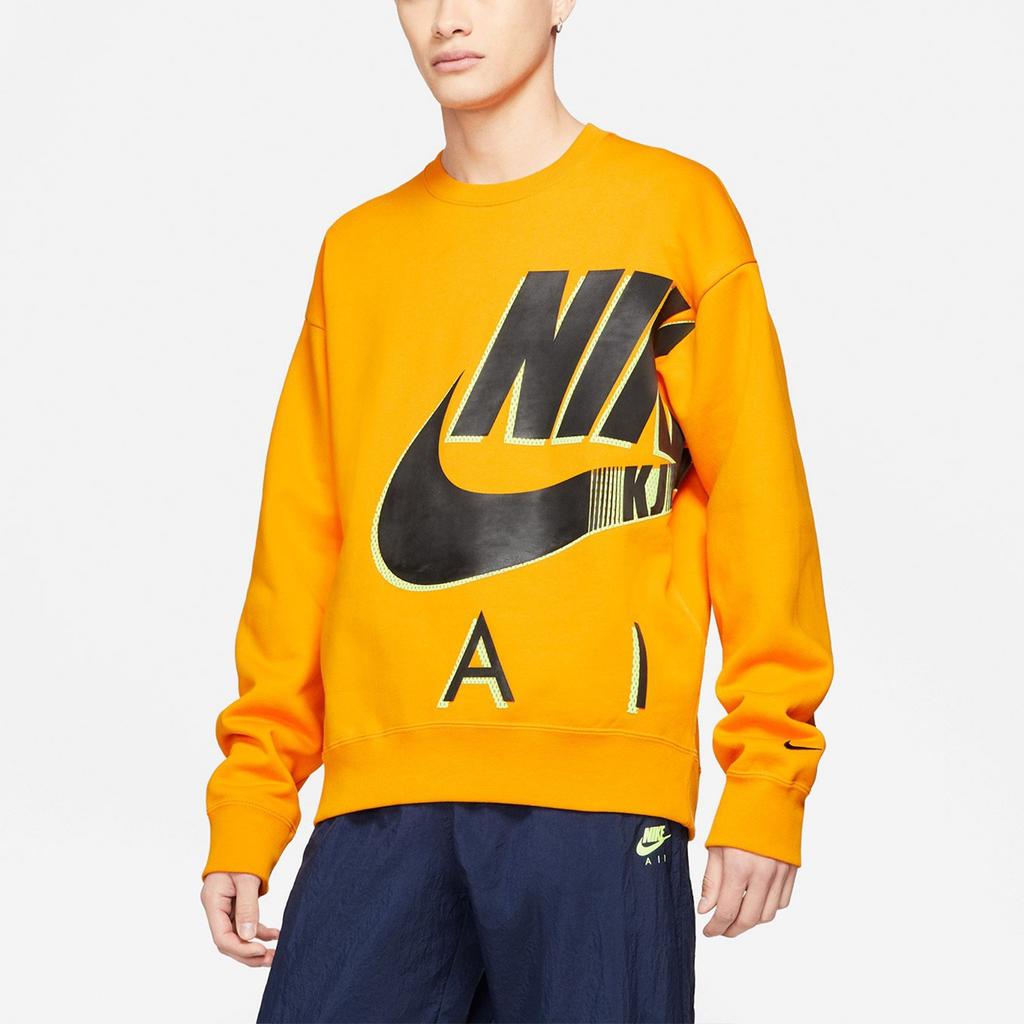 Nike Air x Kim Jones Crossover Logo Printing Fleece Round Neck US Edition Couple Style Orange Men's DD0692-804