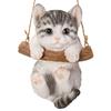 Ubia Tabby Cat Hanging Ornament, 10.2 X 9.8 X 14.6 Cm, Doll Figurine, Animal Ornament, Garden Decor, Realistic, Cute Cat, H16539-16