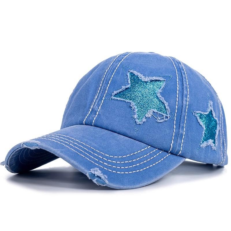 Ретро Y2K Star Washed Denim Hole star Бейсболка Snapback Кепки Осень Лето Рыболовная шляпа Мужчины Женщины Кепки Casquette шляпы Gorras