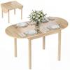 4-6 Person Wooden Drop-Leaf Table - Natural Finish