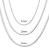 925 Sterling Silver 1-3mm Snake Chain Fashion Jewelry