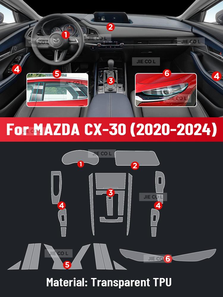 Auto Central Control Screen TPU Navigation Anti Scratch interior Protection Film GPS Navigation For MAZDA CX-30 2020-2024 DD2