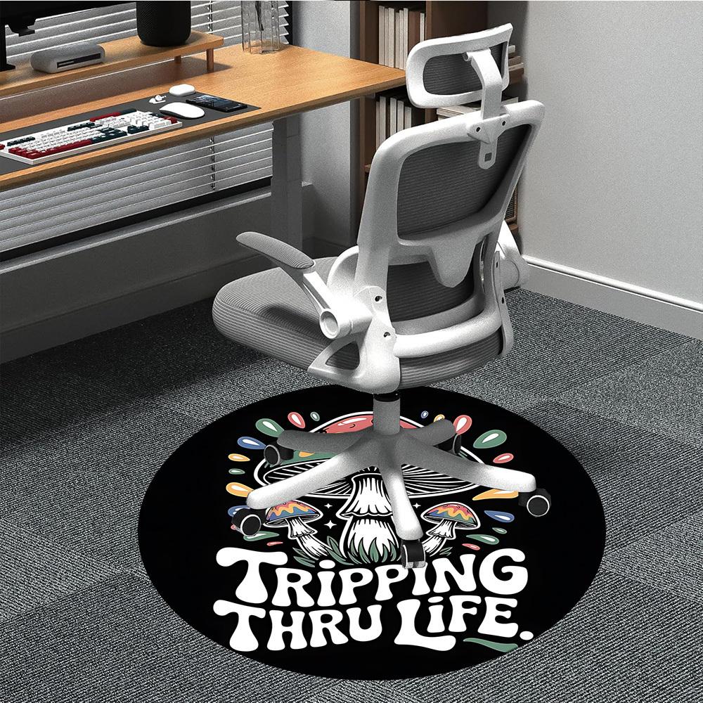 1pc Mushroom Adventure Office Round Area Rug, Under Office Chairs Bedroom Living Room Home Decor, Room Deco, Available in Various Sizes