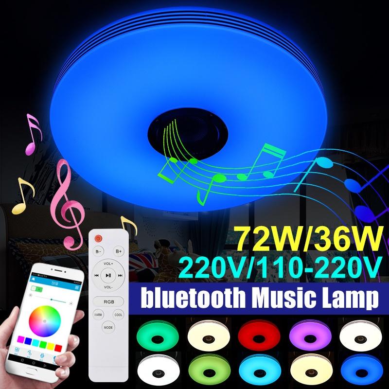 Музыкальный RGB светодиодный потолочный светильник заподлицо с круглым музыкальным приложением Bluetooth-динамик умный потолочный светильник 36 Вт/72 Вт