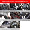 Мягкая кожаная накладка на руль для Toyota Prius 30 XW30 3 2010-15 ЧЕРНАЯ