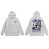 Unisex Hooded Zip-Up Sweatshirt Oversized Cotton Long Sleeve Casual Pullover