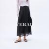 Light oxygen series Yalida Lyocell chiffon slit skirt for women, long skirt with large swing umbrella skirt