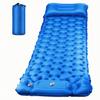 Новый надувной матрас 2025 года толщиной 10 см, компактный, идеален для автомобиля, синий, R-значение 4.0, утепленный, толстый, с ножным насосом, подушкой, для хранения,