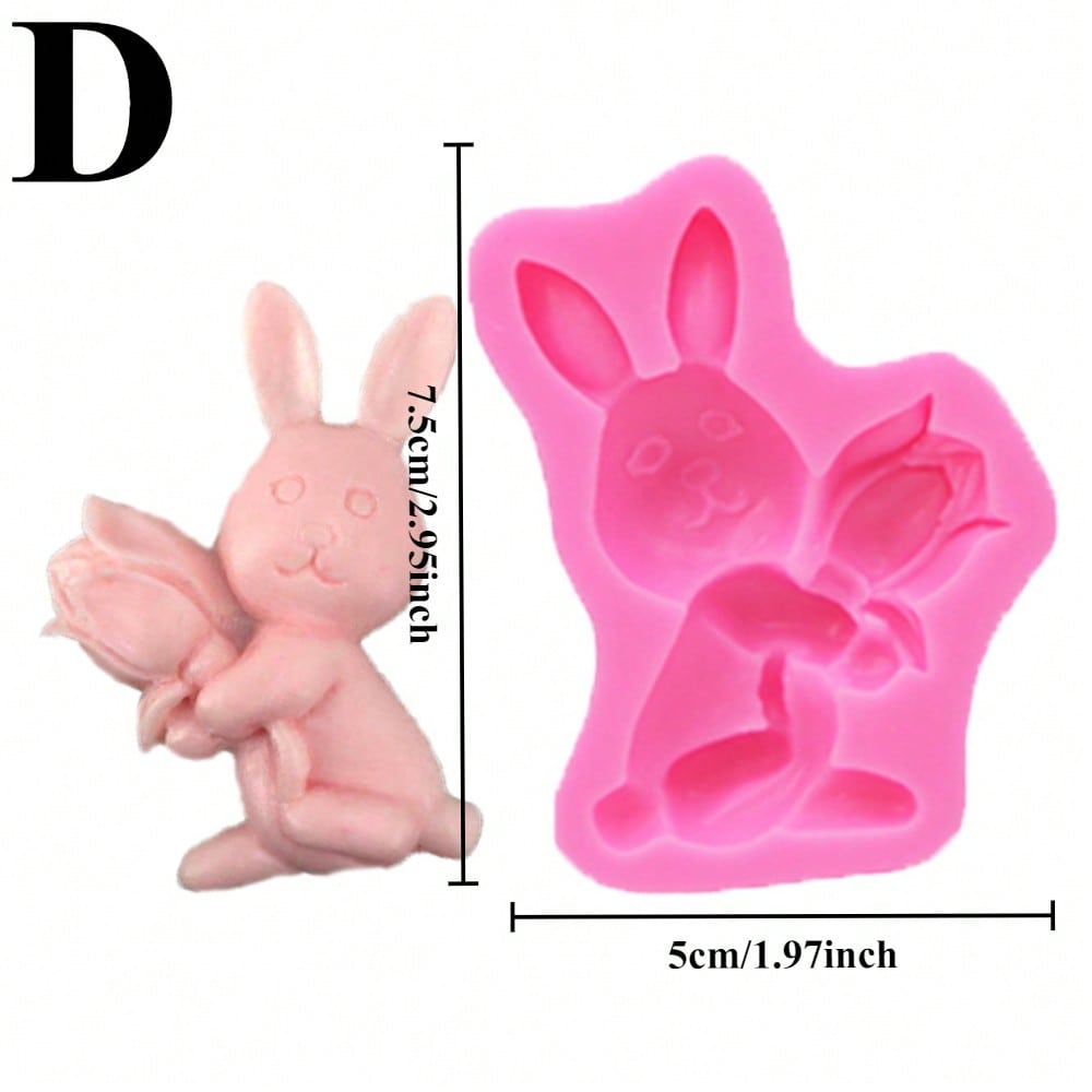 3D Мультяшный Пасхальный Кролик Силиконовая Форма DIY Форма для Мастики для Украшения Торта Топпер для Капкейка Шоколадные Аксессуары для Украшения