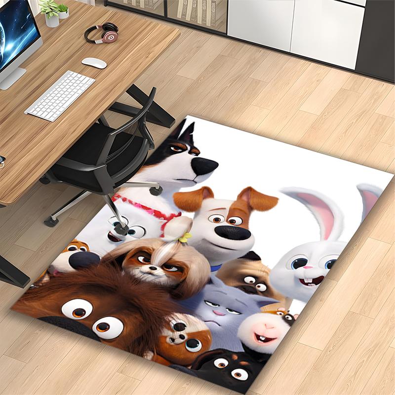 [1pc Bright Cartoon Characters Office Chair Carpet] Digital Printed Area Rug for Home & Game Room Use, Soft Indoor Sofa Chair Mat