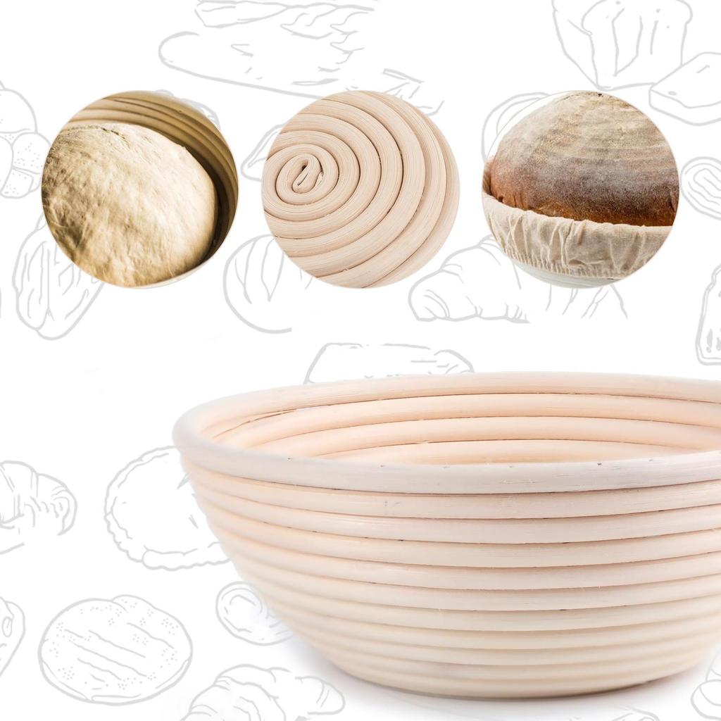 Wicker French Bread Dough Basket with Liner - Sourdough Baker's Tool