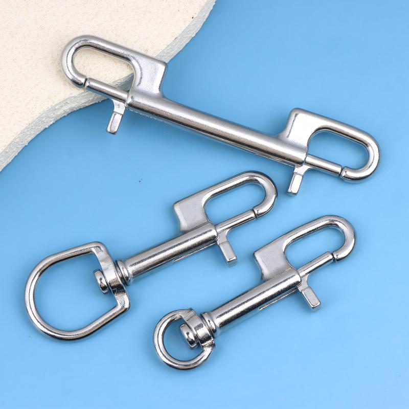 Dual Head D Ring Marine Snap Hook Clip Swivel Bolt Stainless Steel Heavy Duty for Diving Underwater Use