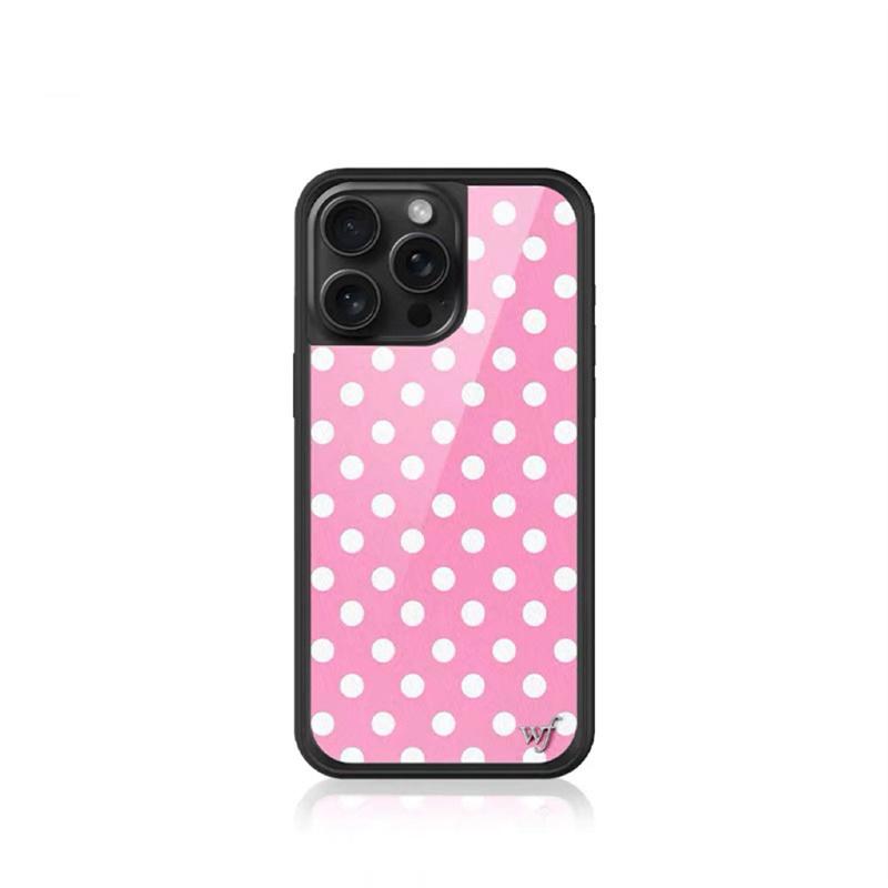 Wlidflower Модный чехол для телефона в горошек для iPhone 12 13Pro 14 15plus Spot Dog 16promax 15 14Pro 16 Олень Медведь милый Нижняя крышка