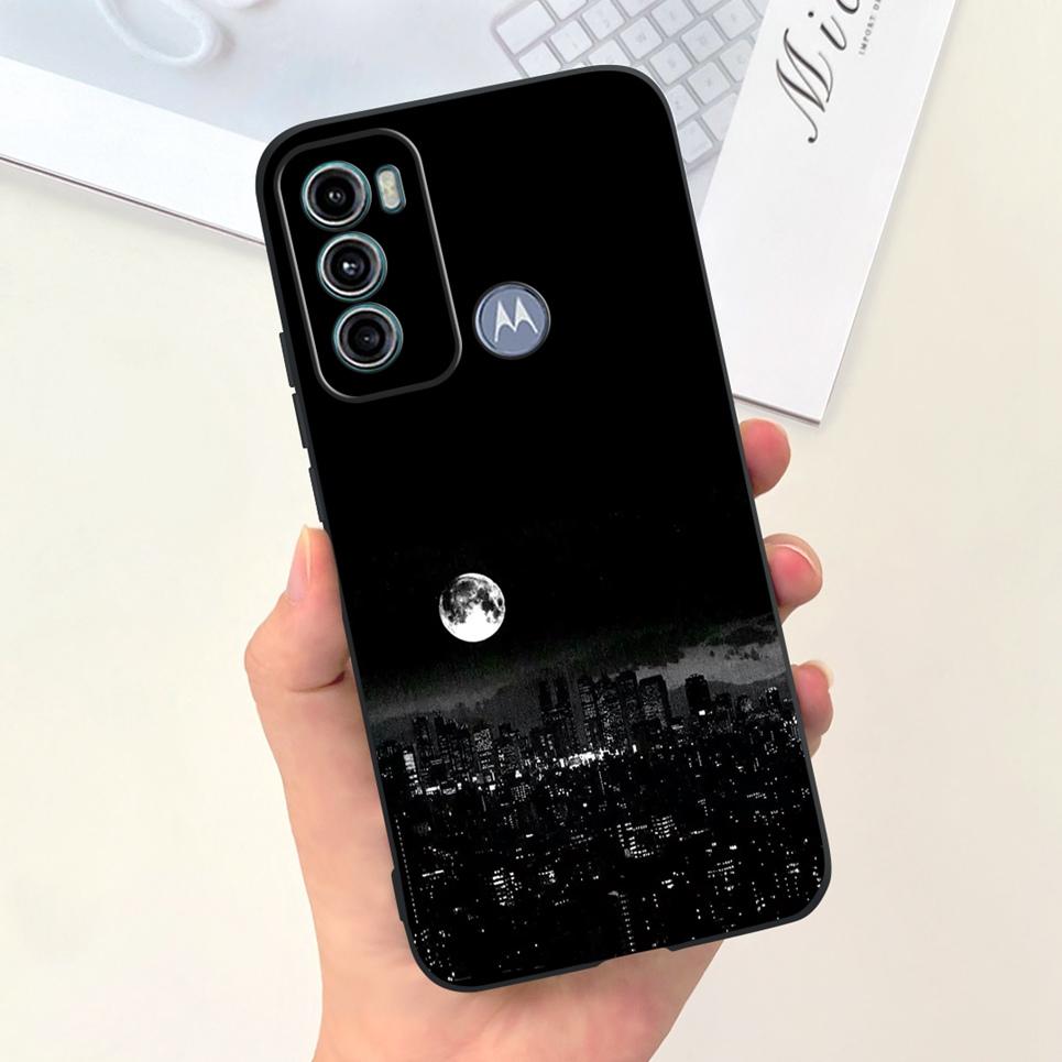 For Cover Motorola Moto G60 5G G50 5G 4G Back Shell Goth Black Night Stylish Cartoon Pattern Funda Case Motorola G50 G60 5G Soft