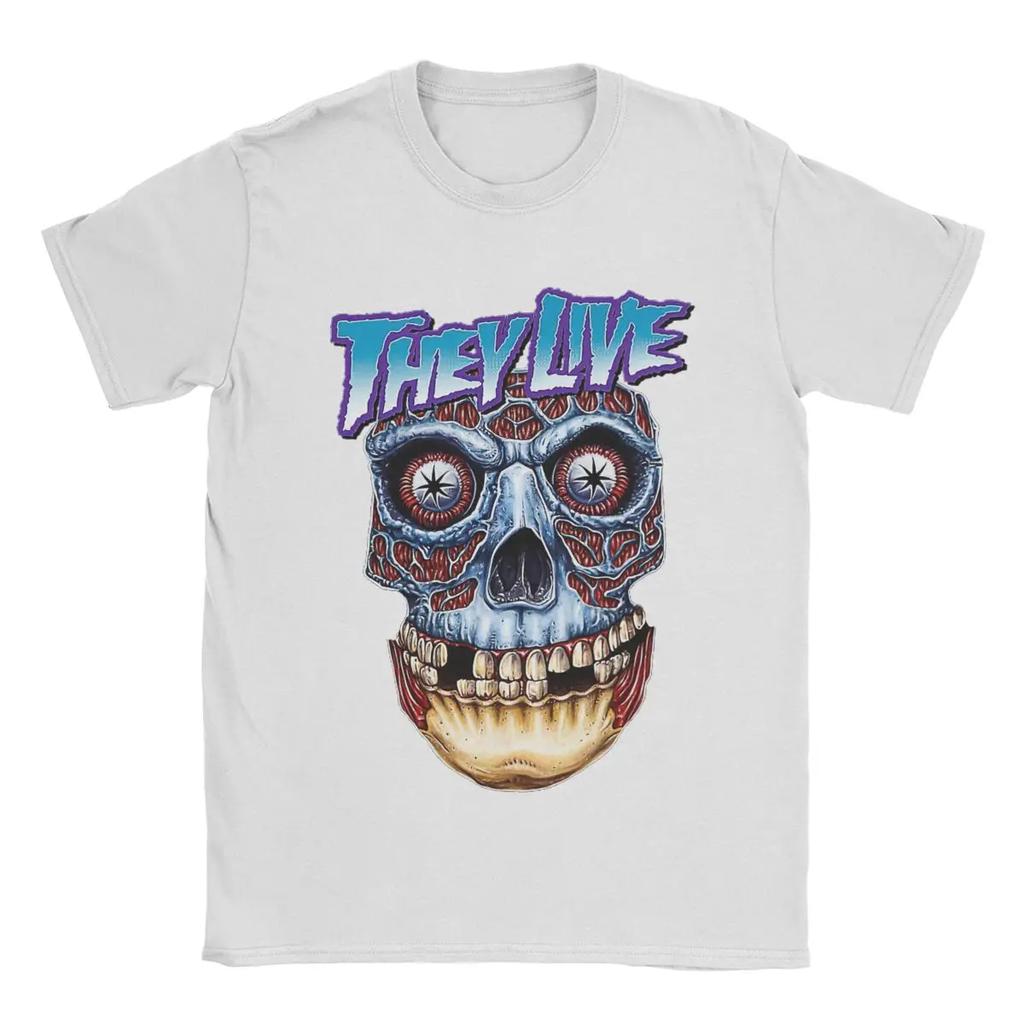 John Carpenter They Live T Shirts for Pure Cotton Vintage T-Shirts Crew Neck Tee Shirt Short Sleeve Clothing Original