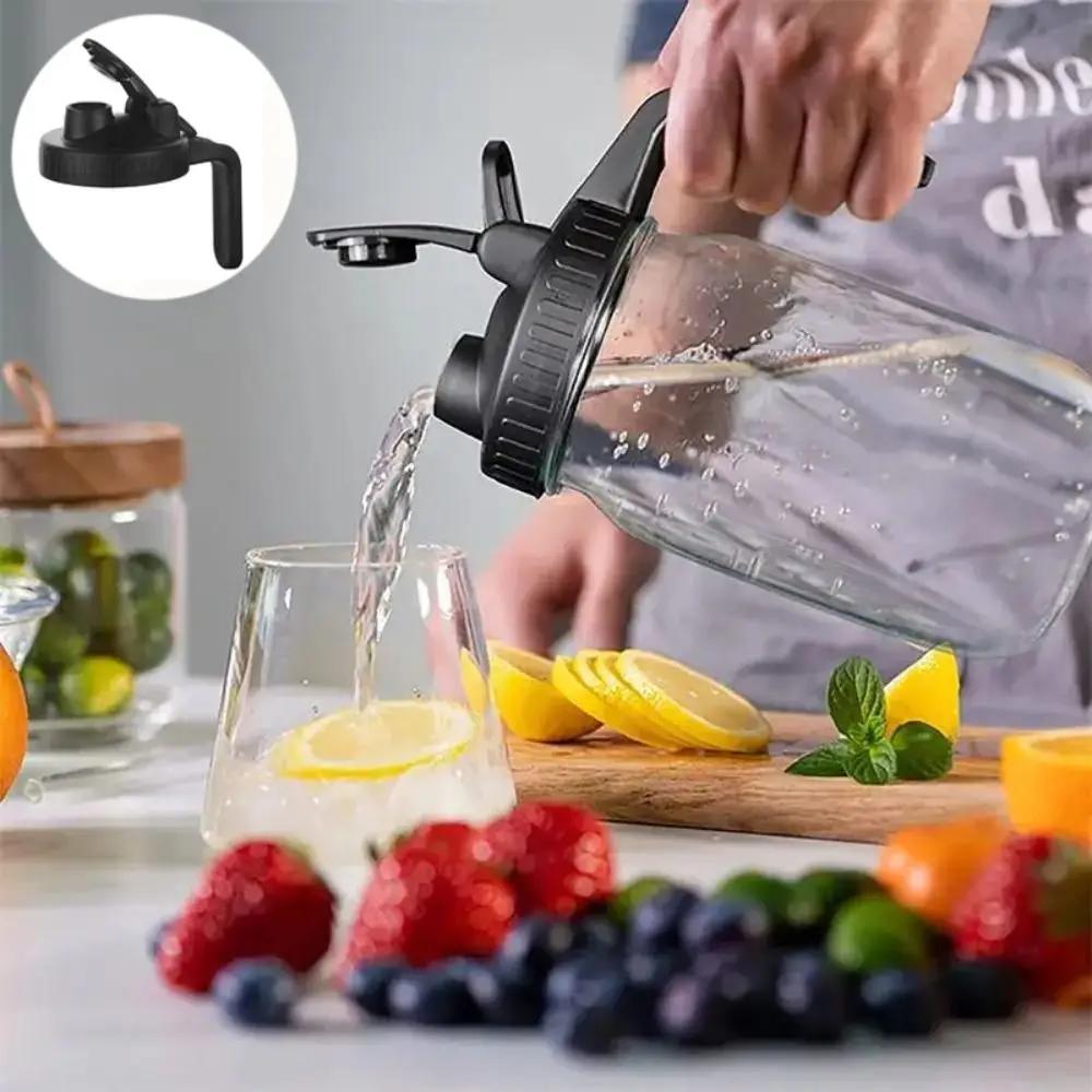 Крышка-носик для банки Mason Jar 70мм/86мм, герметичная, с ручкой, многоразовая, пластиковая, уплотнительная крышка для банки с широким горлышком