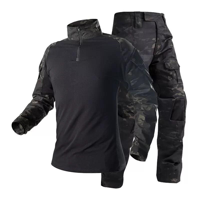 Tactical Camo Cycling Jersey Set Breathable Wear-resistant Outdoor Training Suit Unisex