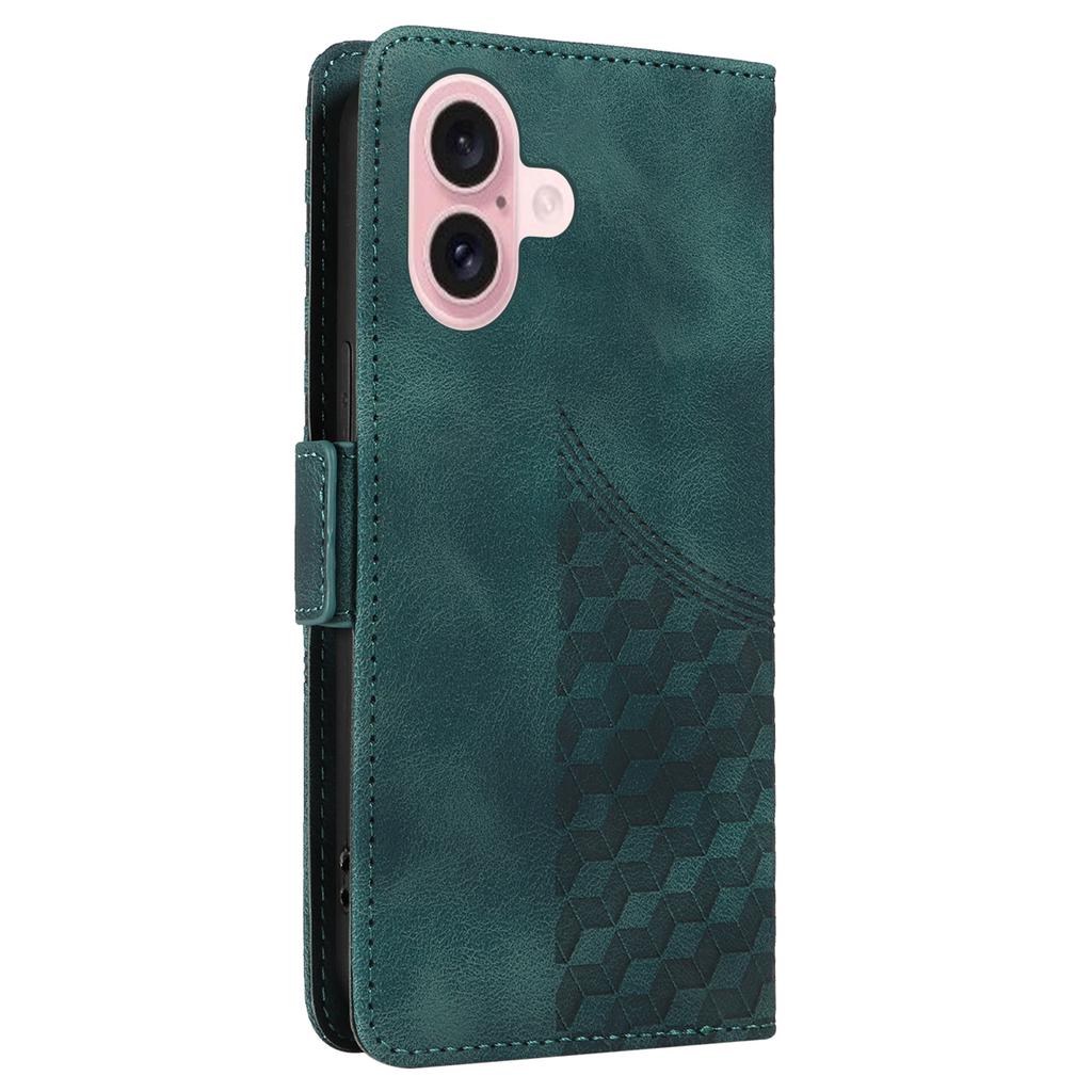 For iPhone 16 Case Rhombus Starry Wallet Stand Leather Phone Cover