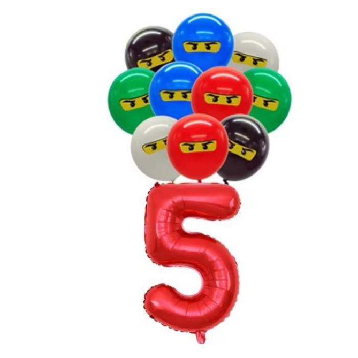 Ninjago Birthday Party Decoration Disposable Tableware Set Tablecloth Plate Balloon Bracelet for Kids Baby Shower Party Favor 5