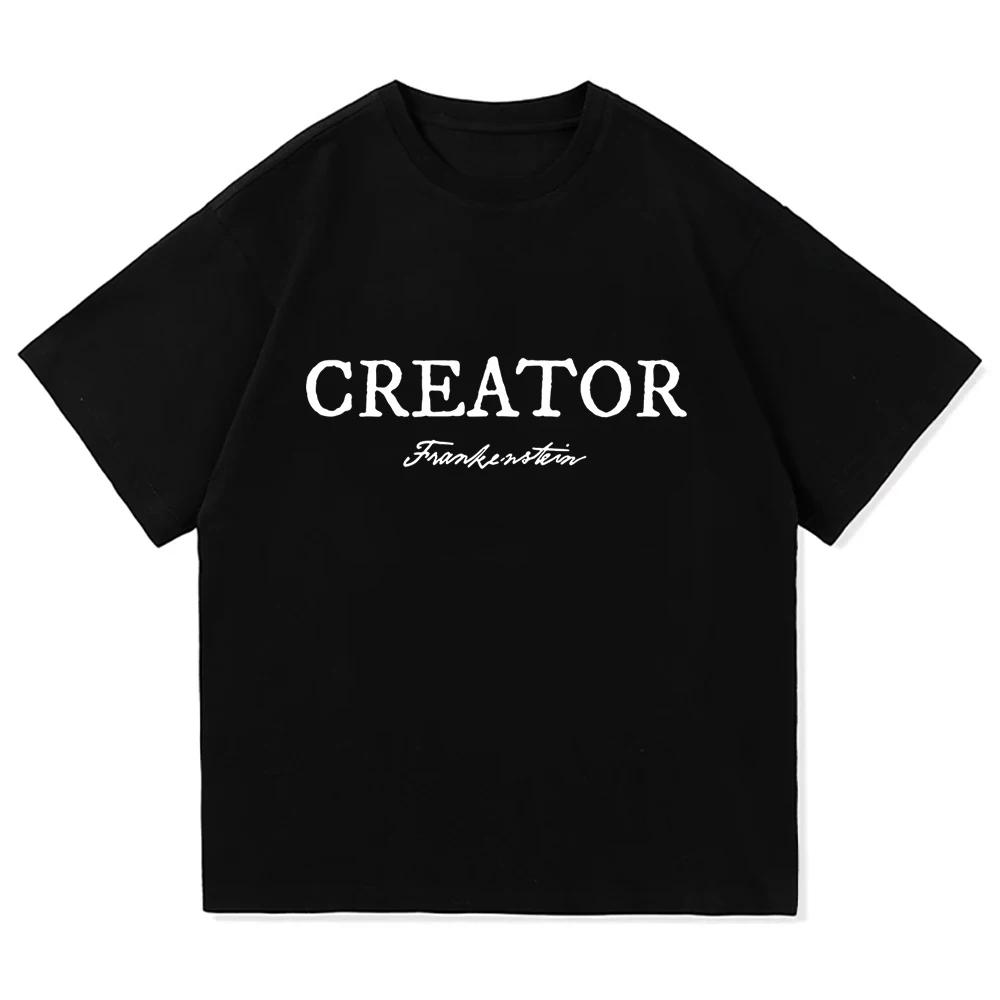 Frankenstein Beauty Creator Tshirts Unisex Streetwear Casual Short Sleeve Oneck Male Tshirt Summer Men Women Letter Print Tees