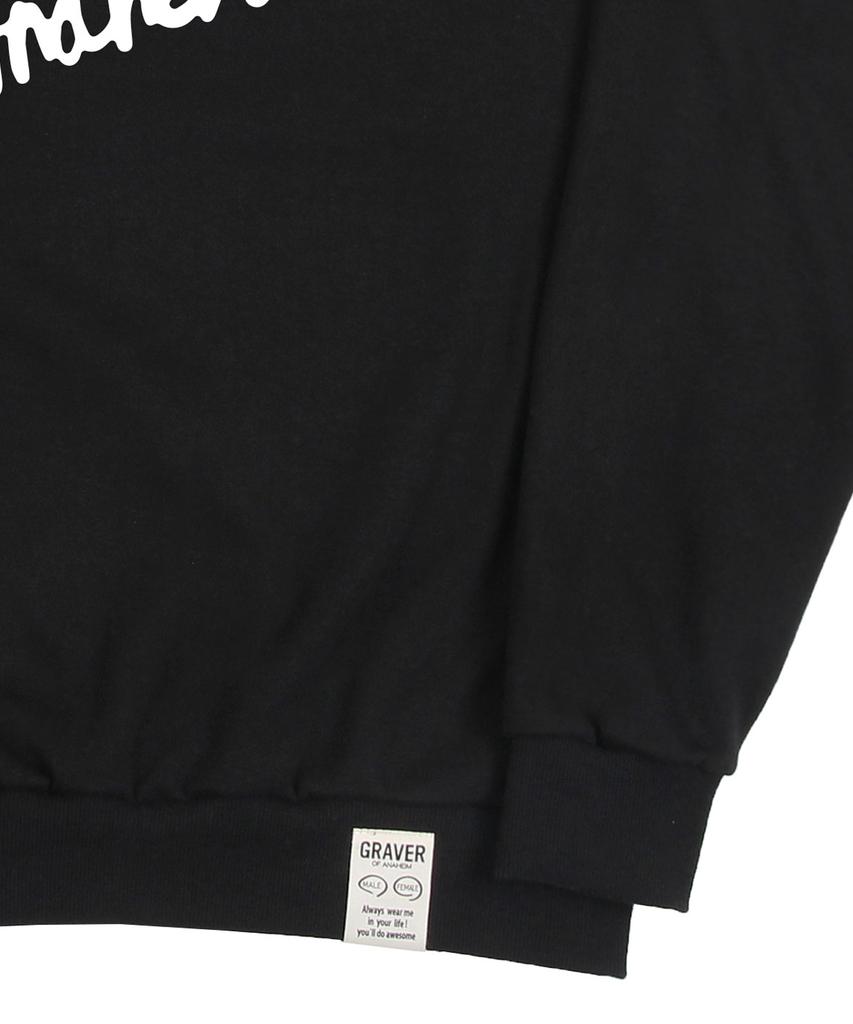 GRAVER [Unisex] Drawing Logo Smile Sweatshirt_Black