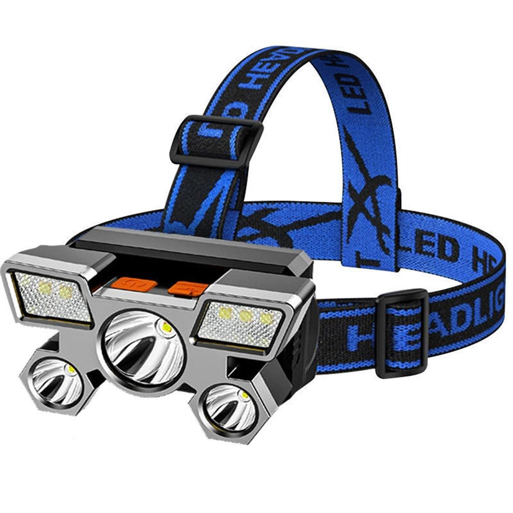 LED Five-Core Headlamp Rechargeable Outdoor Fishing And Mining Lamp With Long Battery Life