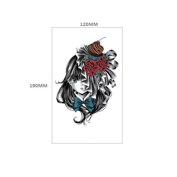 Наклейка с татуировкой черепа, вечное значение, часы, оповещение, красная роза, пистолет, нагрудник, наклейка для переноса воды