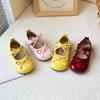 Girls small leather shoes 2025 spring and autumn Korean version of baby girl soft-soled butterfly shoes princess shoes shallow mouth Velcro single sho
