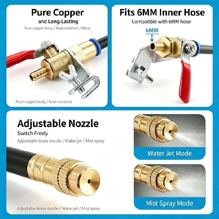 Metal Body Water Sprinkler Nozzle Attachment for Cutting Machine Work, Wet Cutting Dust Reduction Part for Concrete and Metal Cutting Tasks