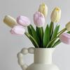 7 шт. Реалистичные Розовые Искусственные Цветы Тюльпаны Real Touch Букет Искусственных Тюльпанов Весеннее Украшение Цветы DIY Свадебный Букет