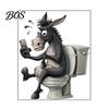 Waterproof Toilet Sticker Cute Animal Reading Newspaper Sticker, Funny Cartoon PVC Self-Adhesive Tank Lid Decal for Bathroom Long-lasting