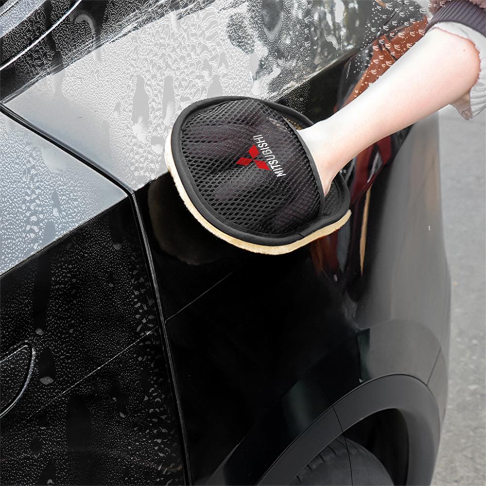 cxgpwl1 1pcs Car Washing Gloves Cleaning Brush Motorcycle Washer Auto Care Products for Mitsubishi Lancer 10 Xpander Pajero 4 Montero V7