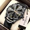 BINBOND Orginal Luxury Precise Quartz Watch For Men Auto Date Durable Luminous Waterproof Men's Watches Leather Strap Reloj