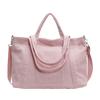 Solid Color Canvas Tote Bag Large Capacity Crossbody Bag Corduroy Shoulder Bag  All-match