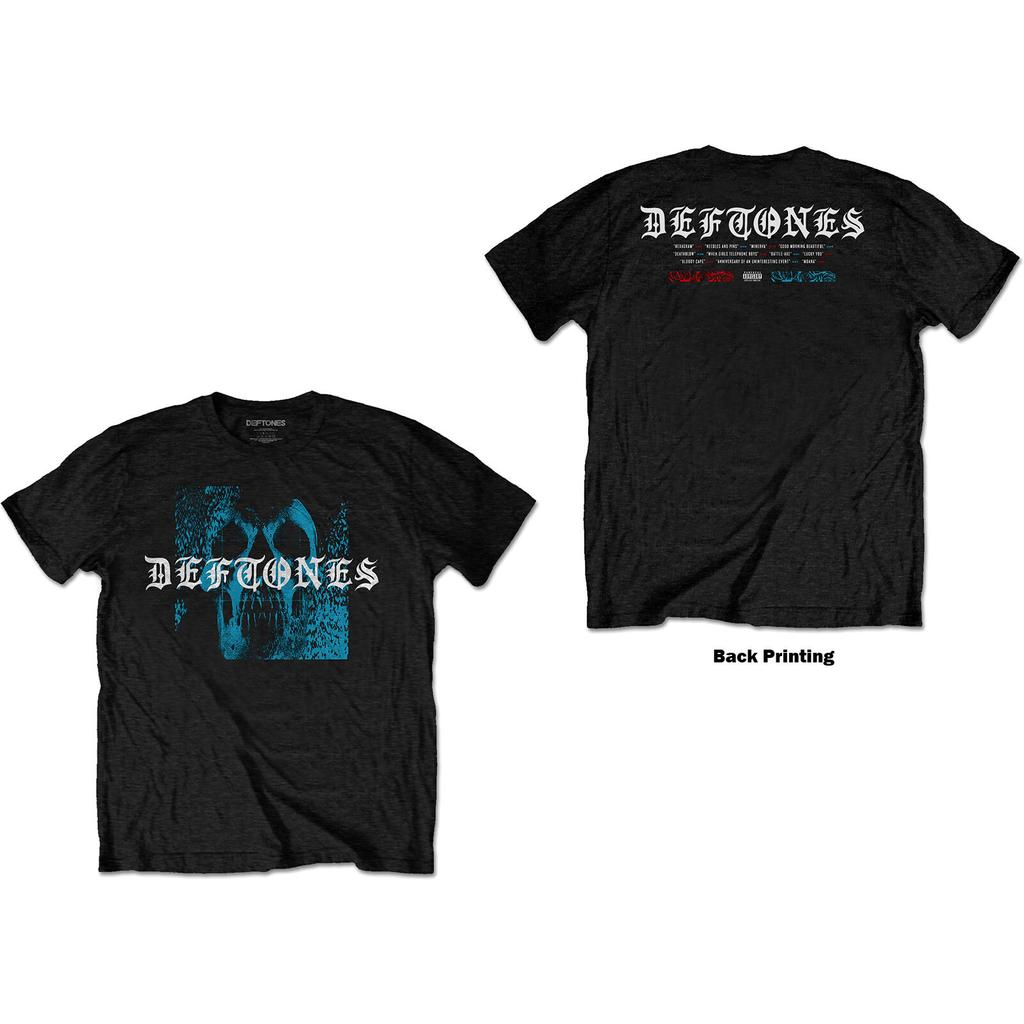 Deftones Unisex TShirt Static Skull (Back Print)