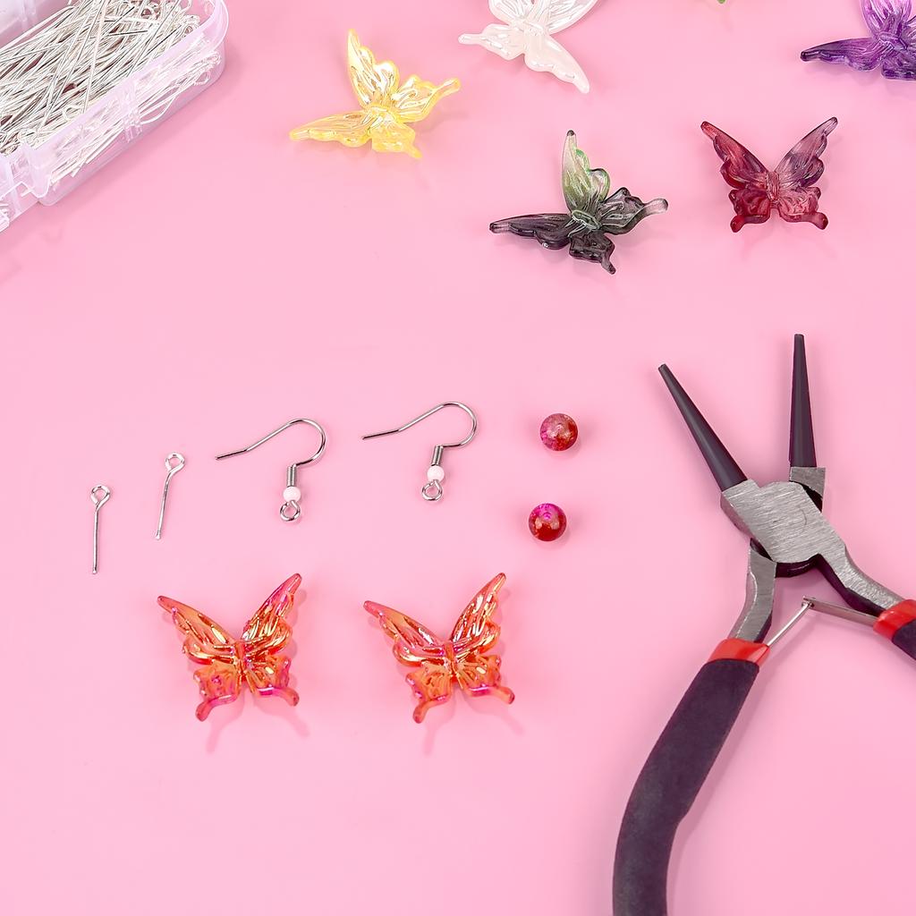 20 шт. AB Двухцветные Бабочки Аксессуары DIY Для Женщин Сладкий Украшение Для Волос Радужное Головной Убор Ожерелье Браслет Изготовление Украшений