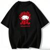 2026 новая футболка Hello Kitty из мягкого хлопка с коротким рукавом и круглым вырезом, милый принт, легкий летний топ для женщин, повседневная одежда